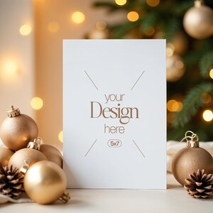 Christmas Card Mockup: White Blank PSD Template (Digital Download)