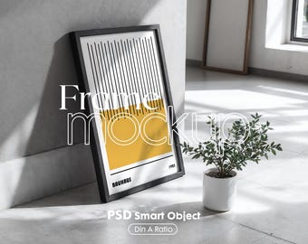 Minimalist Poster Frame Mockup: Artwork Display (Digital Download)