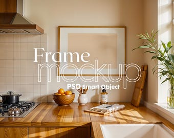 Scandinavian Frame Mockup PSD: Horizontal Poster Mockup (Digital Download)