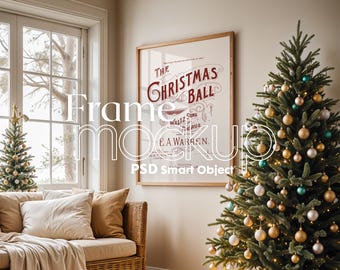 Christmas Frame Mockup: Poster Presentation PSD (Digital Download)