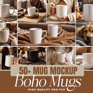 Peut inclure: Une collection de plus de 50 tasses en c&eacute;ramique blanche dans diff&eacute;rents d&eacute;cors, dont un salon douillet, une chambre chaleureuse et une cuisine rustique. Les tasses sont parfaites pour mettre en valeur vos designs et votre marque.