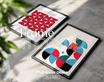 Double Frame Mockup PSD: Wall Art Display (Digital Download)