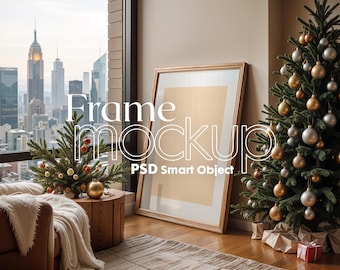 Christmas Frame Mockup: Poster Presentation PSD (Digital Download)