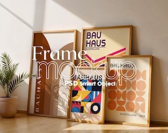 Ensemble de maquettes de cadre de galerie : oeuvre d'art et modèle d'affiche (téléchargement numérique)
