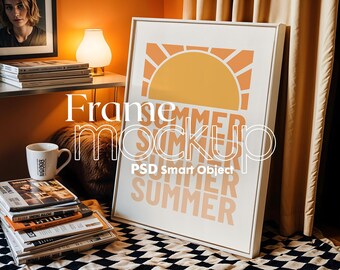 Minimalist Poster Frame Mockup: Artwork Smart Object (Digital Download)