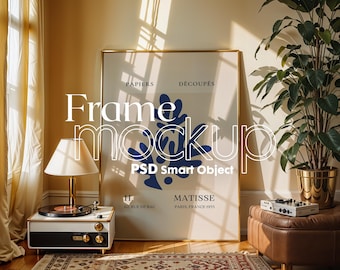 Minimalist Poster Frame Mockup PSD, Artwork Display (Digital Download)