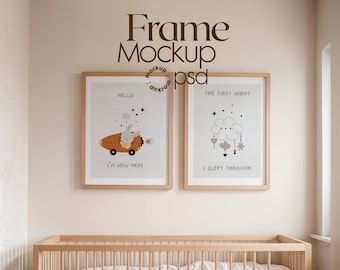 Nursery Frame Mockup: Kids Room Interior PSD (Digital Download)