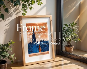Minimalist Poster Frame Mockup: Artwork Smart Object (Digital Download)