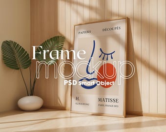 Minimalist Poster Frame Mockup: Artwork Smart Object (Digital Download)