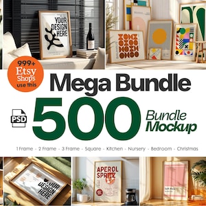 500+ Frames Mockup PSD Bundle-Set, Rahmen Mockup Bundle, 500+ PSD Wand Mockup Rahmen, PSD Frames Bundle, Mega Bundle Frames Mockup