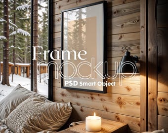 Minimalist Poster Frame Mockup: Artwork Smart Object (Digital Download)