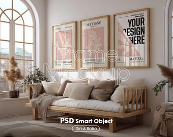 Vertical Frame Mockup Bundle: Gallery Wall Art PSD Templates (Digital Print)
