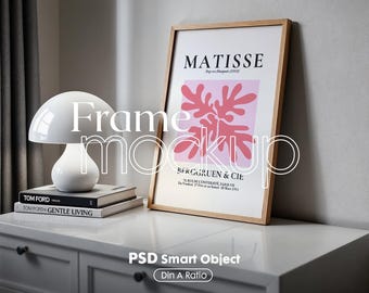 Minimalist Wooden Frame Mockup: Artwork & Poster Display (Digital Download)
