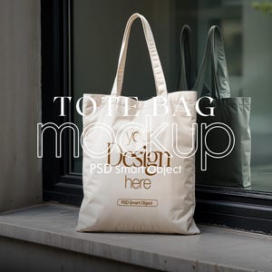 Cotton Canvas Tote Bag Mockup: Printify, Printful Compatible (PSD)
