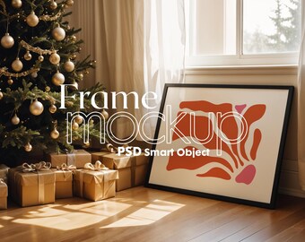 Christmas Frame Mockup: Poster Presentation PSD (Digital Download)