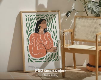 Minimalistischer Bilderrahmen Mockup: Wand Kunst Poster PSD (Digitaler Download)