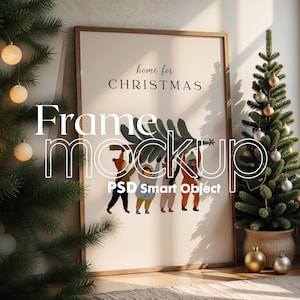 Weihnachtsrahmen Mockup PSD, Weihnachtsurlaub Rahmen Mockup, Weihnachtsmockup Poster Präsentation, Weihnachtsinnenrahmen Mockup