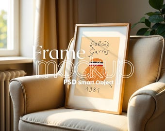 Minimalist Wooden Frame Mockup: Artwork & Poster Display (Digital Download)