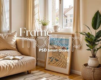 Minimalist Poster Frame Mockup: Artwork Smart Object (Digital Download)