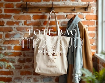 Cotton Canvas Tote Bag Mockup: Printify, Printful Compatible (PSD)