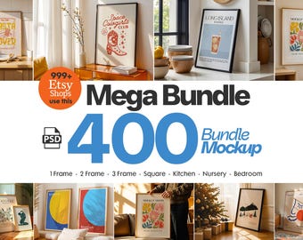 400+ Frames Mockup PSD Mega Bundle