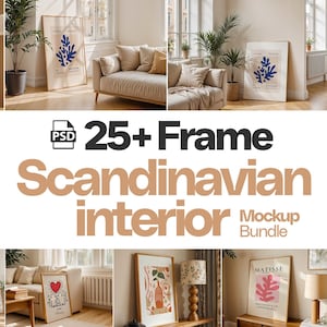 25+ Scandinavian Interior Frame Mockup PSD Bundle