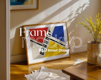 Scandinavian Frame Mockup PSD: Horizontal Poster Mockup (Digital Download)