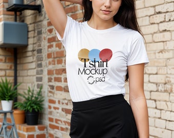 Maquette de t-shirt Gildan 64000 blanc PSD