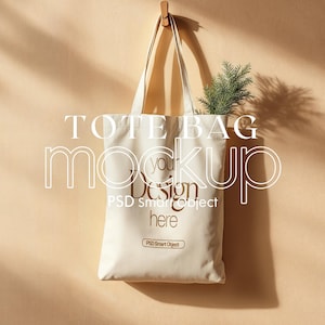 Cotton Canvas Tote Bag Mockup: Print Display (PSD)
