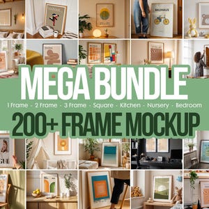 200+ Frames Mockup PSD Bundle-Set, Rahmen Mockup Bundle, 200+ PSD Wand Mockup Rahmen, PSD Frames Bundle, Mega Bundle Frames Mockup