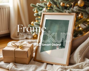 Christmas Frame Mockup: Poster Presentation PSD (Digital Download)