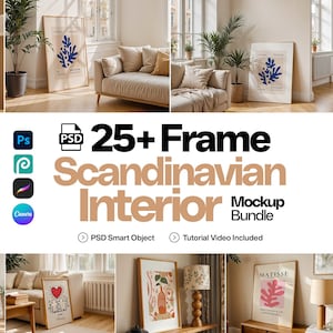 Más de 25 maquetas PSD de marcos de interiores escandinavos