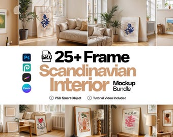 25+ Scandinavian Interior Frame Mockup PSD Bundle