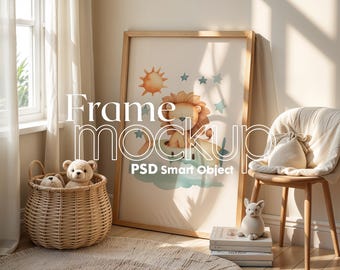 Kinderzimmer Bilderrahmen Mockup: Home Interior PSD, Wand Poster Mockup