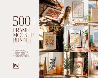 500+ Frame Poster Mockup PSD Bundle: Wall Art & Poster Display (Digital Download)