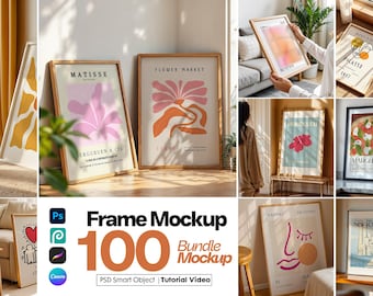 100+ Frame Mockup Bundle: Wall Art Display (PSD Mega Set)