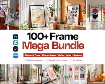 100+ Frames Mockup PSD Bundle: Wall Art Display
