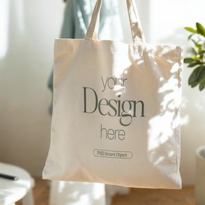 Cotton Canvas Tote Bag Mockup: Printify, Printful Compatible (PSD)