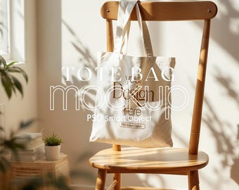 Cotton Canvas Tote Bag Mockup: Print Design PSD (Digital Download)