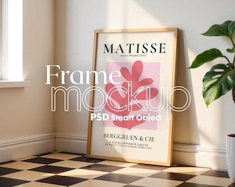 Minimalist Poster Frame Mockup: Artwork Smart Object (Digital Download)