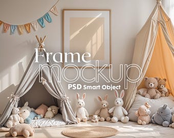 Kinderzimmer Bilderrahmen Mockup: Home Interior PSD, Kinderzimmer (Digitaler Download)