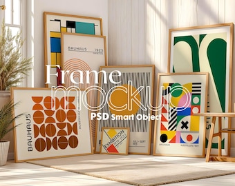 Gallery Frame Mockup Set: Artwork & Poster Templates (Smart Object Instant Download)