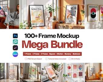 100+ Frames Mockup PSD Bundle: Wall Art Display