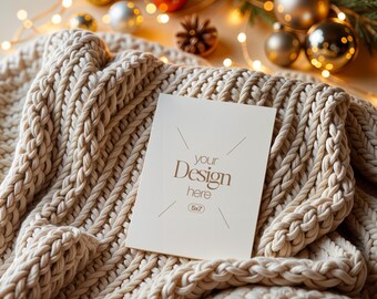 Christmas Card Mockup: White Blank PSD Invite (Digital Download)