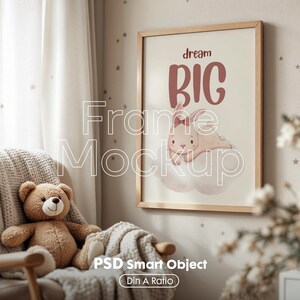 Kinderzimmer Bilderrahmen Mockup: Home Interior PSD, Wand Poster Mockup