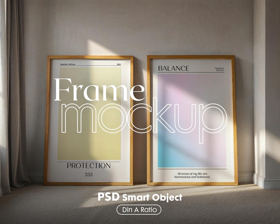 Double Frame Web Design Double Frames Mockup PSD: Wall Art Display (digital Download) - Etsy
