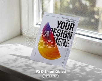 Vertical Poster Mockup PSD: Din A Ratio, Smart Object (Digital Download)