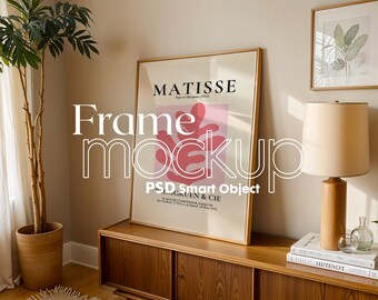 Minimalist Poster Frame Mockup: Artwork Smart Object (Digital Download)
