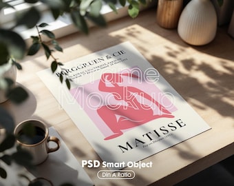 Maqueta de póster vertical PSD: Plantilla de arte mural Din A Ratio