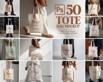 Paquete de 50 maquetas PSD de bolsos de moda con objetos inteligentes